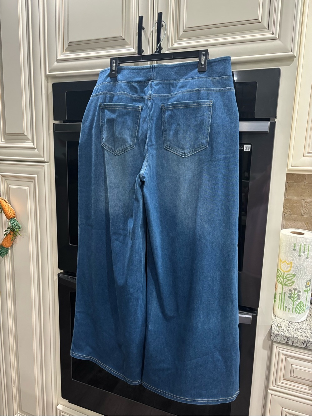 HALARA Mid-Blue Wide Leg Flare Jeans - Picture 2 of 4